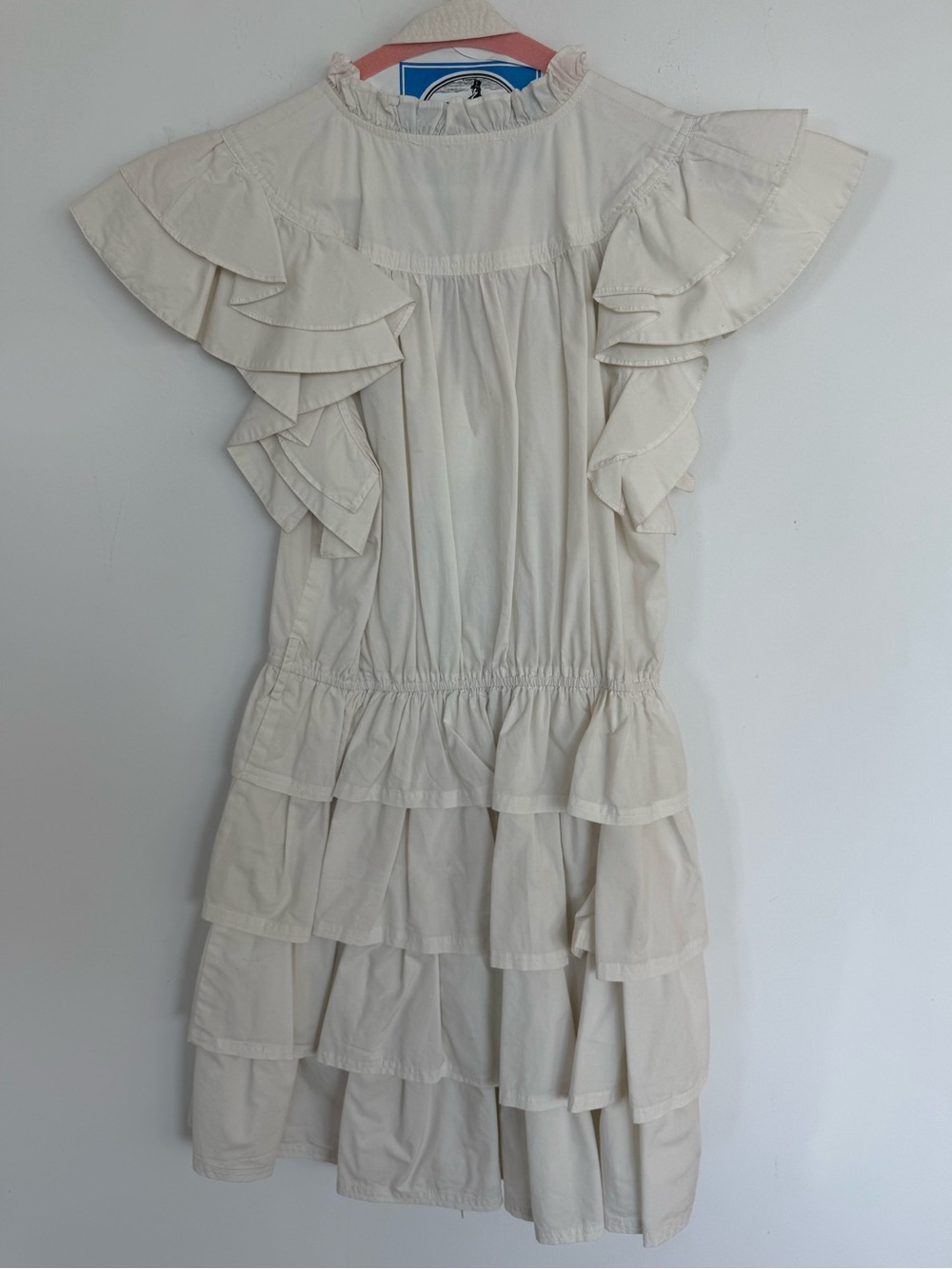 Ulla Johnson Lulua Tiered Ruffled Mini Dress in Bone size 6 - Picture 4 of 8